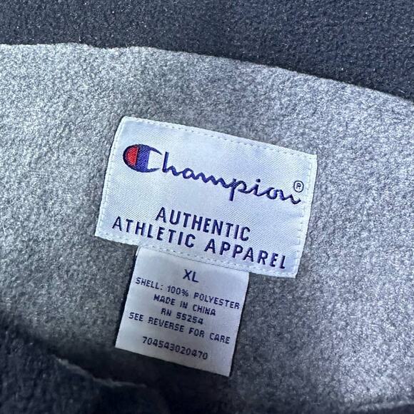 Champion Vintage Gray Fleece 1/3 Zip Pullover Casual Sweater Jacket Men's XL - Picture 11 of 13
